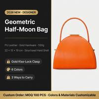 Nouveau style, sac à bandoulière demi-lune en PU, style Pandora, géométrique, rétro, pour femme, vente en gros