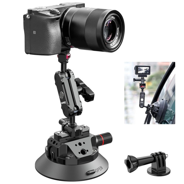 ULANZI SC-02 Suction Mount Magic Arm Bracket Car Suction Cup Mount Holder Kit for DSLR Cameras Action Camera Video Shooting
