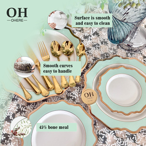 <span class=keywords><strong>Service</strong></span> de <span class=keywords><strong>table</strong></span> en <span class=keywords><strong>porcelaine</strong></span> vert menthe motif tournesol, décor pour événements de mariage, assiette de présentation à bord doré, vaisselle et assiettes en céramique vertes - Product Image 6