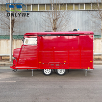 Onlywe Food Truck, Remorque à café, Camion de vente ambulante, Camionnette alimentaire, Chariot à hot-dogs, Petite remorque alimentaire vintage, Entièrement équipée