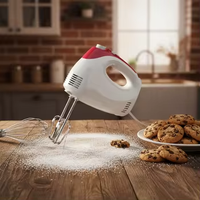 Batteur à œufs et à pâte 300W 5 vitesses avec fonction turbo, design à tête inclinable, certifié CE, crochets à pâte chromés, mini mixeur électrique