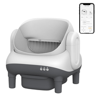 Caja de Arena Inteligente Automática para Gatos, de Plástico, 76L, con Apertura Superior, Bajo Nivel de Ruido, Autolimpiable, con Eliminación de Olores y Sensores de Seguridad Dobles