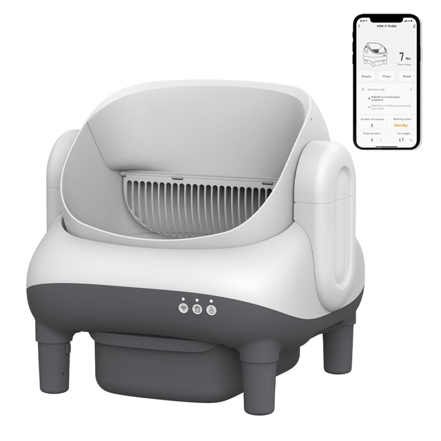 Open Top Low Noise Electric Plastic 76L Self Cleaning Smart Automatic Cat Litter Box with Odor Removal with Dual Safety Sensors