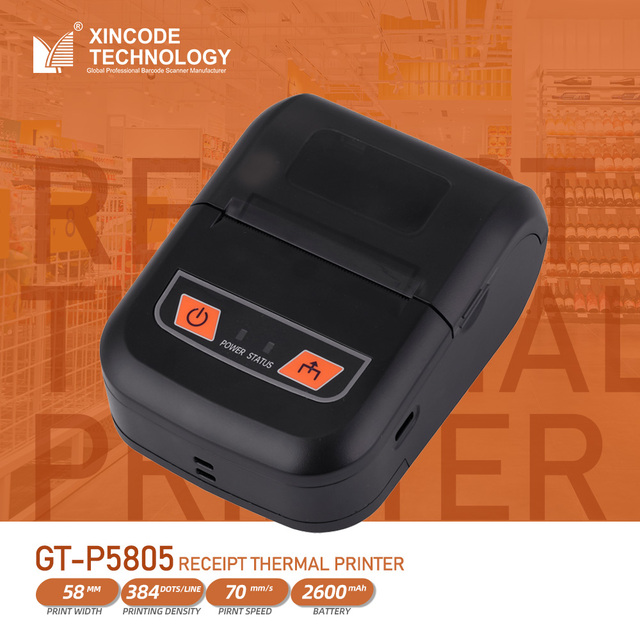 Xincode GT-P5805 Cheap Portable Wireless Pos Bill Printer 58mm Thermal Receipt Printer 58mm