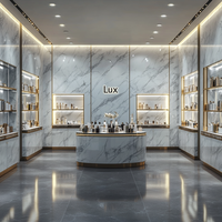 Mobilier Commercial Personnalisé : Étagères Métalliques pour Magasin de Cosmétiques, Kiosque de Présentation de Parfums, Agencement Mural pour Perruques et Produits de Beauté