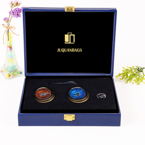 Blue leather waterproof caviar packaging box caviar gift box luxury Caviar box
