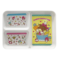 Assiette à manger en mélamine en forme de rectangle de dessin animé créatif pour enfants durable et incassable pour la maternelle à la maison