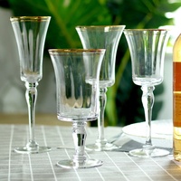 Offre Spéciale Western Personnalisé Large Bouche Gobelet De Mariage Verres À Pied Or Jante Vin Verre