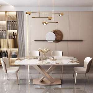 Muebles para el Hogar, Mesa de Centro Versailles de Cuero, Estilo Capitán, Contemporáneo, Moderno, Ligero, de Lujo, de Metal, para Sala de Estar - Product Image 1