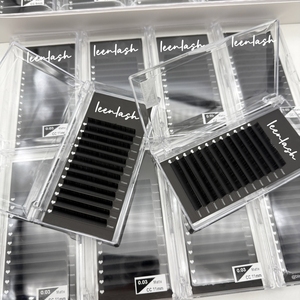 Biểu Tượng Tùy Chỉnh Fluffy Lụa Cá Nhân Lash Phần Mở Rộng Cổ Điển Sâu Màu Đen Nhãn Hiệu Riêng 0.03 Mega Matte Siêu Đen Lash Khay - Product Image 1