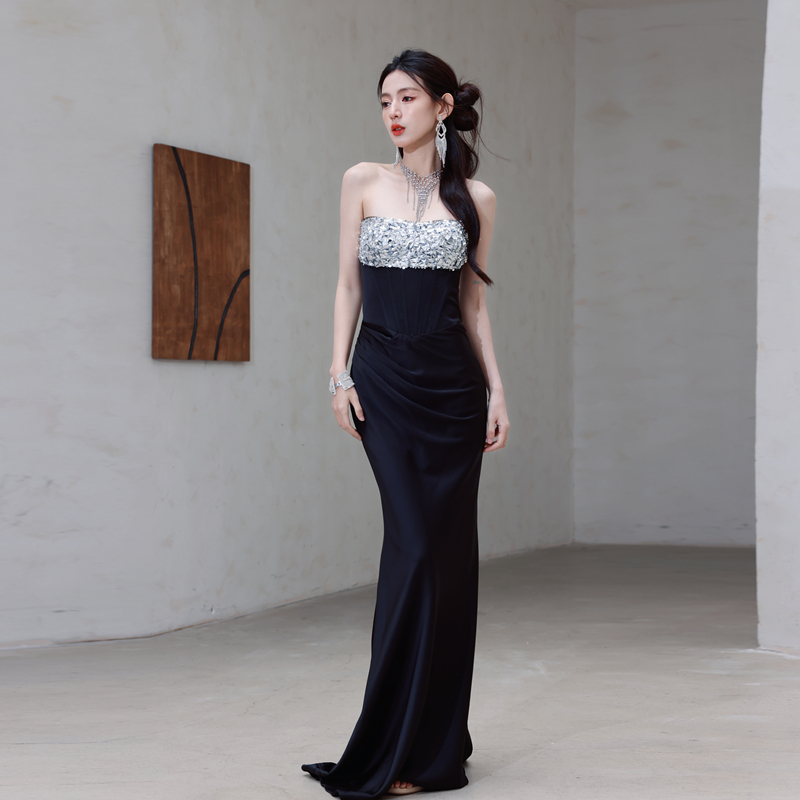 On Sale Black Korean Style Prom Dress Sexy Design for Night Events |  Alibaba.com