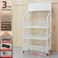 Étagère de présentation pour magasin de détail, 4 niveaux, en fil métallique, avec roulettes, pour bonbons, boissons et marchandises, largeur 50 cm