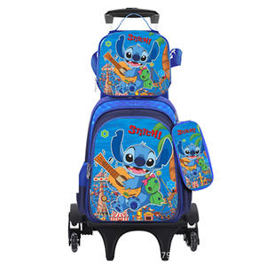 Tas Troli Sekolah Anak Kartun 16 Inci 3 Pcs Set 3D untuk Anak-anak, Set Ransel Sekolah dengan 2 Roda, Ransel Siswa dengan Troli - Product Image 4