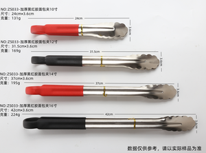 Pinces de cuisine robustes en acier inoxydable et plastique à long manche, lot de 4, écologiques pour barbecue et steak - Product Image 6