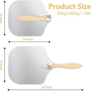 Pala para Pizza de Aluminio SEB con Mango de Madera Plegable, Espátula Plegable para Pizza para Horno, para Hornear Pan Casero - Product Image 1