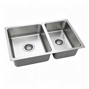 Fregadero de cocina doble SUS304 cepillado antihuellas, de montaje bajo encimera, de gran profundidad, personalizado, con offset 70/30 - Product Image 4