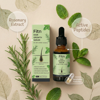 Sérum de croissance capillaire à l'huile de ricin et au romarin, formule à base de plantes biologiques, nourrissant, pour hommes et femmes, sans prostaglandine, étiquette privée, vente en gros