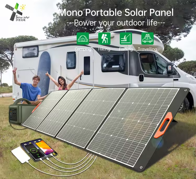 Portable 200W Foldable Solar Panel Durable Waterproof IP68 for Outdoor Camping