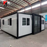 Tragbares, ausklappbares Haus auf Rädern, 20ft/40ft erweiterbares Fertigcontainerhaus, modulares Tiny Home, fertig gebaut, 3 Schlafzimmer, faltbar