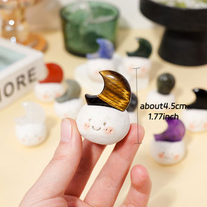 Venta al por Mayor de Figuras de Elfos Lunares de Cristal Natural, Tallados Minerales <span class=keywords><strong>Espirituales</strong></span> Hechos a Mano, Productos Curativos, Adorables Artesanías de Cristal - Product Image 2