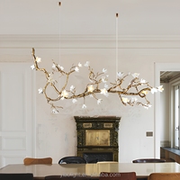 Lustre personnalisé en forme de fleur, luminaire décoratif pour salon, fabrication sur mesure