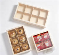 Boîtes à emporter personnalisées en papier kraft biodégradable à 6 compartiments, auto-érectrices, pour chocolats, pâtisseries, boulangerie, dorées avec couvercle transparent