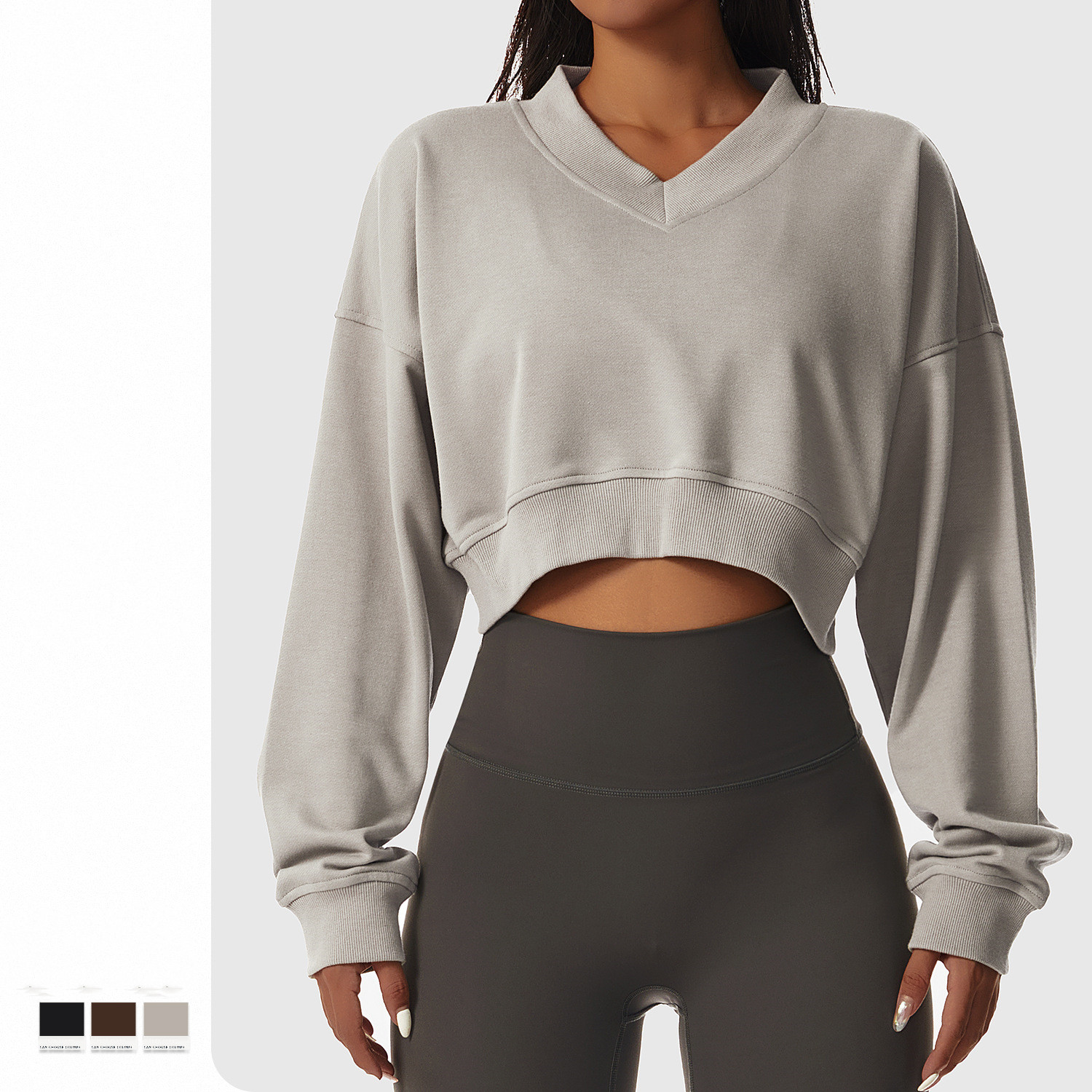 New Lightweight Plus Size Loose Long Sleeve Sports V-neck Pullover Women's Outdoor Fitness Yoga Wear Moisture Wicking Casual