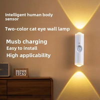 Lampe murale intelligente RGB à double tête avec détecteur de mouvement, veilleuse magnétique rechargeable, projecteur pour chambre, placard, jardin, décoration de pièce