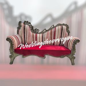 Sofá de asiento de amor de dos plazas de estilo Simple elegante para novia, novio, evento, bodas, recepción, decoraciones, hoteles, centros comerciales, Material de madera - Product Image 6