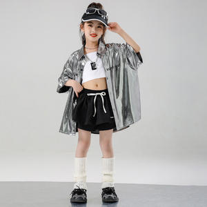Tenues <span class=keywords><strong>de</strong></span> scène modernes pour enfants, ensembles <span class=keywords><strong>de</strong></span> <span class=keywords><strong>danse</strong></span> tendance, vêtements <span class=keywords><strong>de</strong></span> <span class=keywords><strong>danse</strong></span> <span class=keywords><strong>jazz</strong></span> et streetwear, imprimé numérique en polyester - Product Image 5