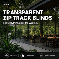 Persianas enrollables transparentes para exteriores con cremallera, automáticas, de tela duradera, para techos y paredes exteriores, con instalación integrada.