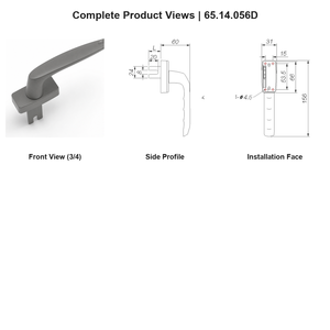 Poignée de fenêtre Espag pour fenêtres et portes coulissantes, en alliage d'aluminium moderne, mécanisme de verrouillage à fourche, marque GURO, garantie 3 ans, vente en gros - Product Image 4