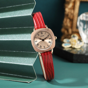 Reloj Compacto de Mujer Estilo Nicho, Diseño Creativo Vintage, Estética Simple, Caja de Acero Inoxidable, Correa de Cuero (Movimiento de Cuarzo) - Product Image 2