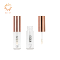 Contenant cosmétique personnalisé pour brillant à lèvres et rouge à lèvres liquide, en plastique cylindrique or rose, 5,5 ml, avec bouchon fileté, marque privée, OEM/ODM