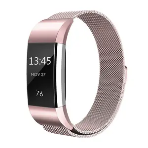 LAIHE-Bracelet de montre à mailles métalliques en acier inoxydable pour Fitbit charge 2, nouvel arrivage