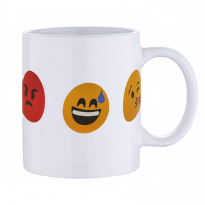 Tazza in porcellana da 33cl, nera con design emoticon - faccine - Product Image 2