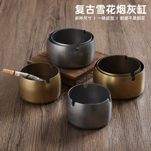 Retro Stainless Steel Ashtray Round Large Size For Bars And Restaurants With Engraved Logo - Product Image 4