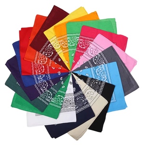 Multi colores Headwear 54cm 100% Poliéster Bandana Impresión de doble cara Pañuelo grande Soporte para diseño personalizado Bobby Bandana - Product Image 1