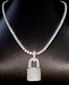 Kalung pria liontin kunci rantai tali <span class=keywords><strong>24</strong></span> "Perhiasan Pria Cz zirkonia kubik batu mikro kualitas tinggi - Product Image 1