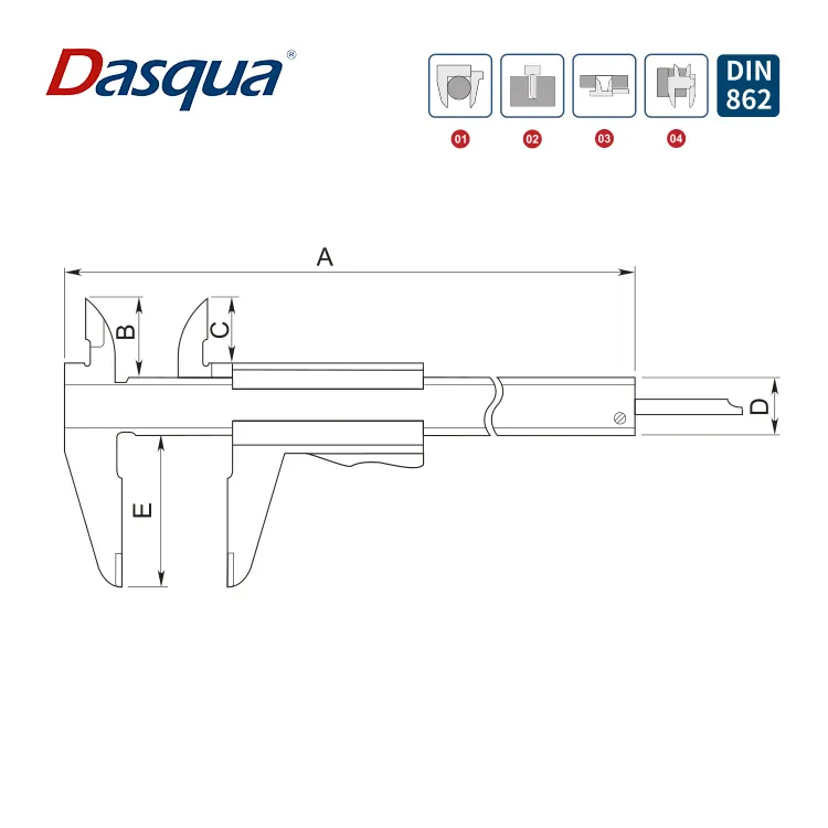 Dasqua acciaio inossidabile 0-150mm calibro a corsoio monoblocco da 6 pollici funzione di bloccaggio automatico calibro manuale calibro analogico