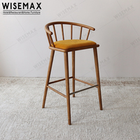 WISEMAX FURNITURE Chaises de bar en bois massif de haute qualité, nouveau design, style tendance, dossier et pieds en bois