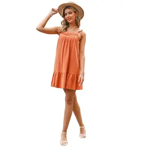 Yaz elbiseler bayanlar kadın çıplak tüvit şeffaf kayma kolsuz tığ işi elbise - Product Image 1