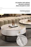 Table d'appoint moderne et luxueuse, accessible aux petits appartements, en ardoise et MDF, avec service à thé et café inclus, pour une utilisation en chambre à coucher