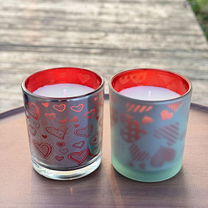 Nuevo diseño personalizado de lujo en forma de corazón tarros de velas rojo San Valentín plata velas perfumadas amor tema hechizo velas a granel - Product Image 1