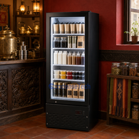 Réfrigérateur commercial vertical pour boissons, vitrine réfrigérée à porte simple, refroidissement par compresseur d'air