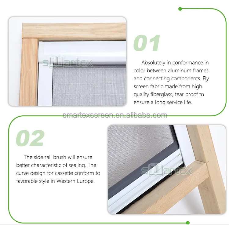 Modern Retractable Fiberglass Screen Mosquito Net Aluminum Frame Sliding Folding Fly Screen Mesh Window Roller · image 4
