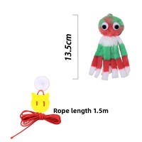 Jouet interactif en peluche pieuvre à ventouse pour chat, avec longue corde, pour chaton à faire jouer seul, vente en gros