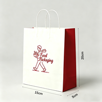 Sac d'emballage alimentaire à emporter biodégradable avec logo personnalisé et poignée, emballage pour restaurant