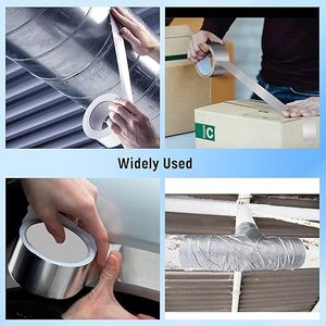 أنبوب معدني فضي لاصق موصل أحادي أو مزدوج الجانب مقاوم للحرارة العالية مقاومة للحرارة أنبوب HAVC من الألومنيوم - Product Image 6