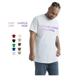T-shirt a tracolla di alta qualità con Logo in cotone personalizzato T-shirt da uomo Plus Size